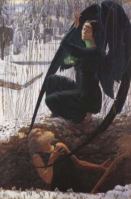 Carlos Schwabe The Grave-Digger's Death (mk19) oil painting picture